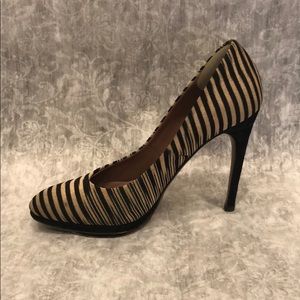 MISSONI Black & Tan Striped Pumps